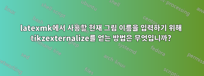 latexmk에서 사용할 현재 그림 이름을 입력하기 위해 tikzexternalize를 얻는 방법은 무엇입니까?