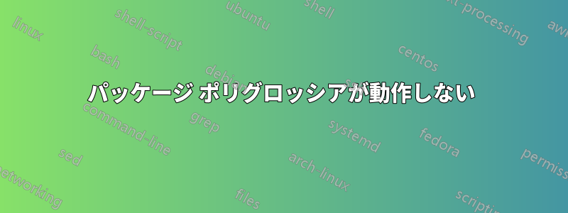 パッケージ ポリグロッシアが動作しない