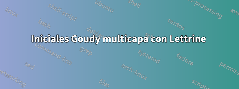 Iniciales Goudy multicapa con Lettrine