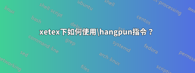 xetex下如何使用\hangpun指令？