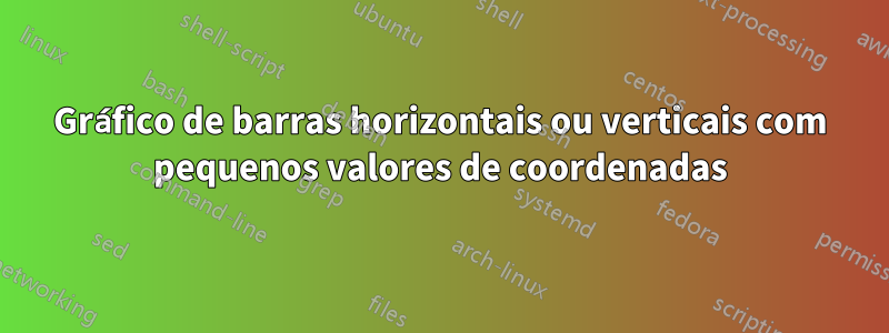 Gráfico de barras horizontais ou verticais com pequenos valores de coordenadas