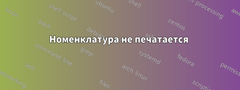 Номенклатура не печатается