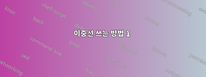 이중선 쓰는 방법 1