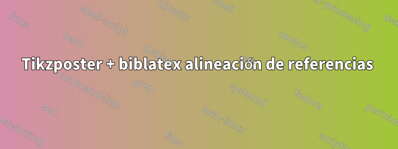 Tikzposter + biblatex alineación de referencias