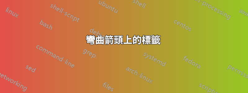彎曲箭頭上的標籤