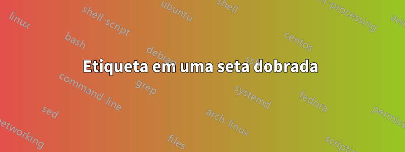Etiqueta em uma seta dobrada