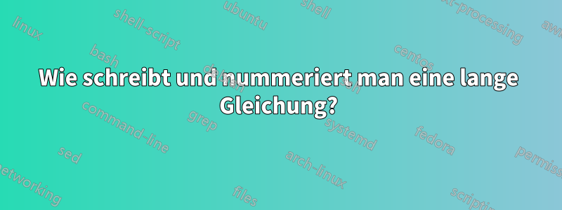 Wie schreibt und nummeriert man eine lange Gleichung?