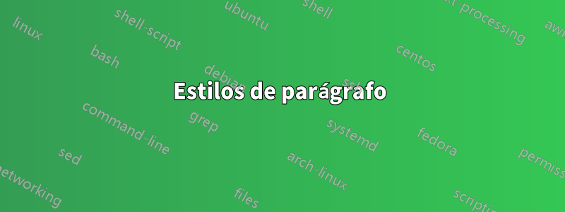 Estilos de parágrafo