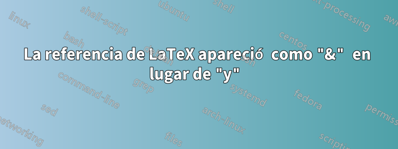 La referencia de LaTeX apareció como "&" en lugar de "y"