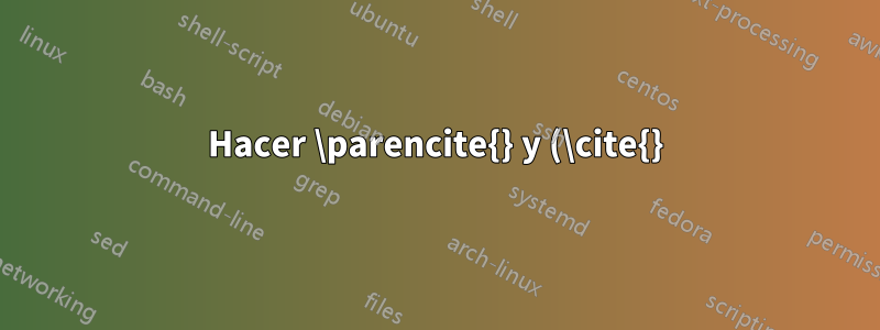 Hacer \parencite{} y (\cite{}) producir lo mismo?