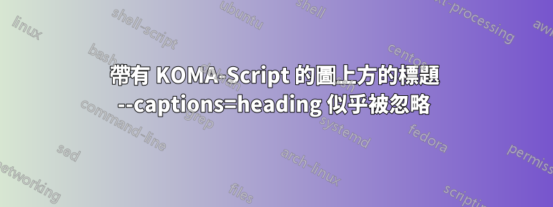帶有 KOMA-Script 的圖上方的標題 --captions=heading 似乎被忽略