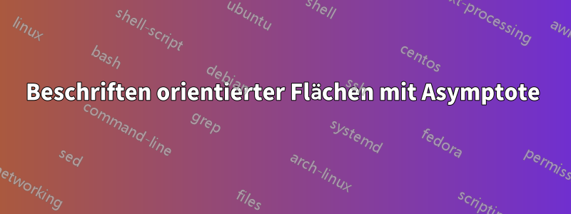 Beschriften orientierter Flächen mit Asymptote