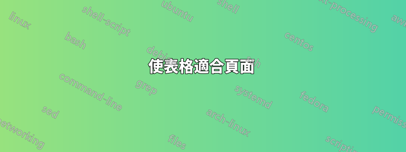 使表格適合頁面