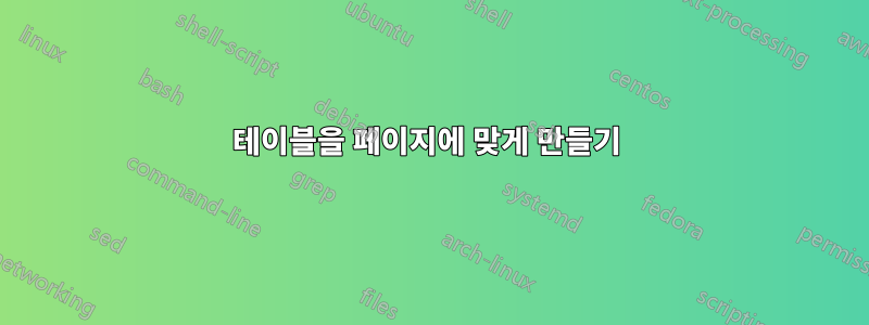 테이블을 페이지에 맞게 만들기 