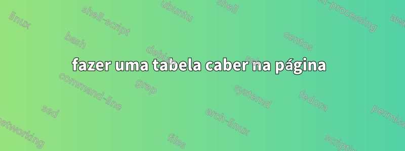 fazer uma tabela caber na página
