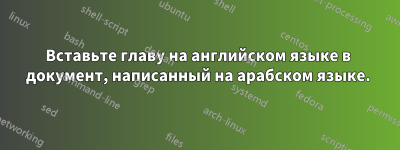 Вставьте главу на английском языке в документ, написанный на арабском языке.