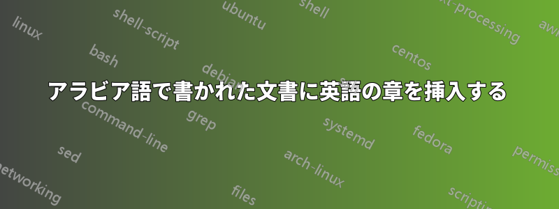 アラビア語で書かれた文書に英語の章を挿入する