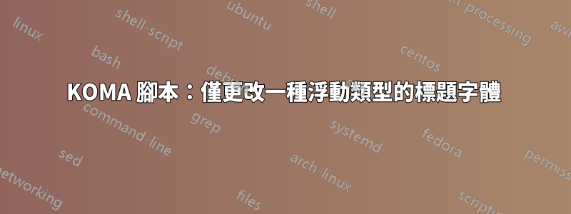 KOMA 腳本：僅更改一種浮動類型的標題字體