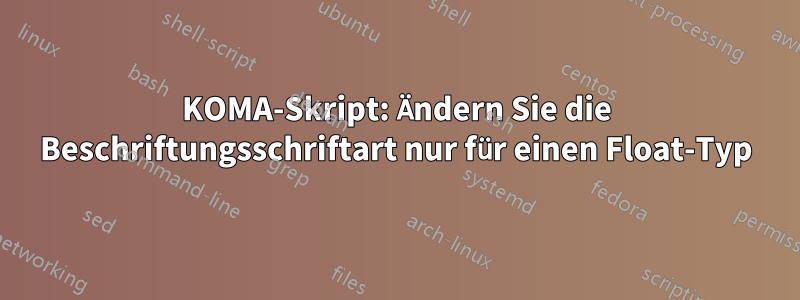 KOMA-Skript: Ändern Sie die Beschriftungsschriftart nur für einen Float-Typ