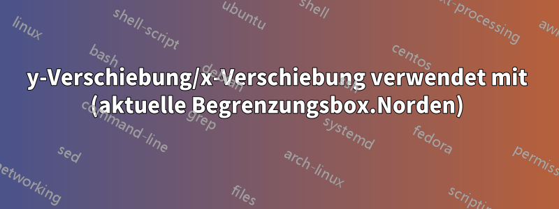 y-Verschiebung/x-Verschiebung verwendet mit (aktuelle Begrenzungsbox.Norden)