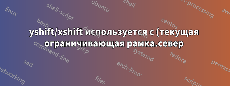 yshift/xshift используется с (текущая ограничивающая рамка.север)