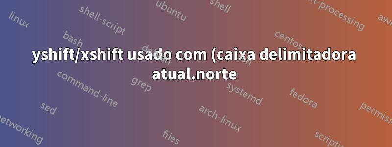 yshift/xshift usado com (caixa delimitadora atual.norte)
