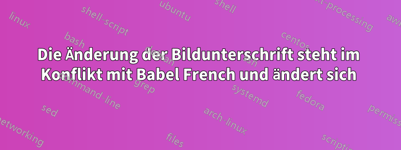 Die Änderung der Bildunterschrift steht im Konflikt mit Babel French und ändert sich
