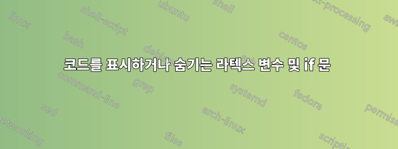 코드를 표시하거나 숨기는 라텍스 변수 및 if 문