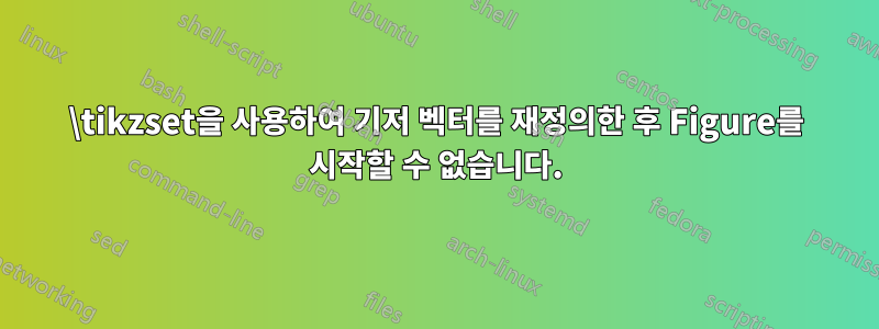 \tikzset을 사용하여 기저 벡터를 재정의한 후 Figure를 시작할 수 없습니다.