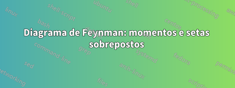 Diagrama de Feynman: momentos e setas sobrepostos
