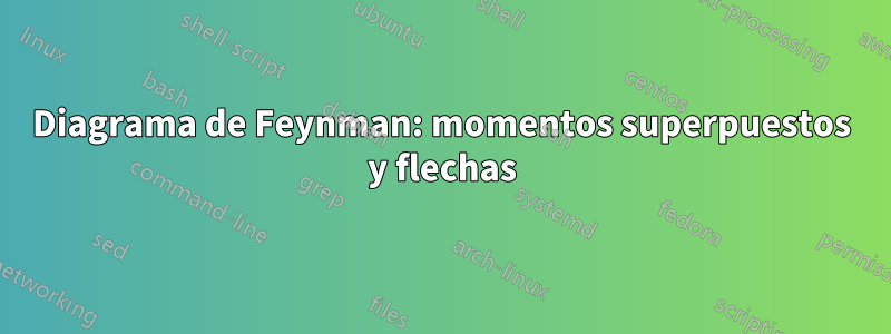 Diagrama de Feynman: momentos superpuestos y flechas