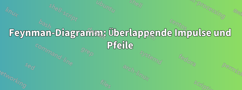 Feynman-Diagramm: Überlappende Impulse und Pfeile