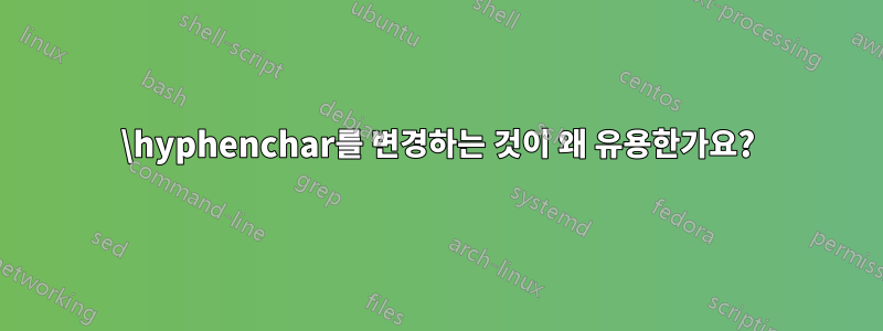 \hyphenchar를 변경하는 것이 왜 유용한가요?