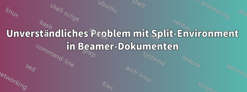 Unverständliches Problem mit Split-Environment in Beamer-Dokumenten