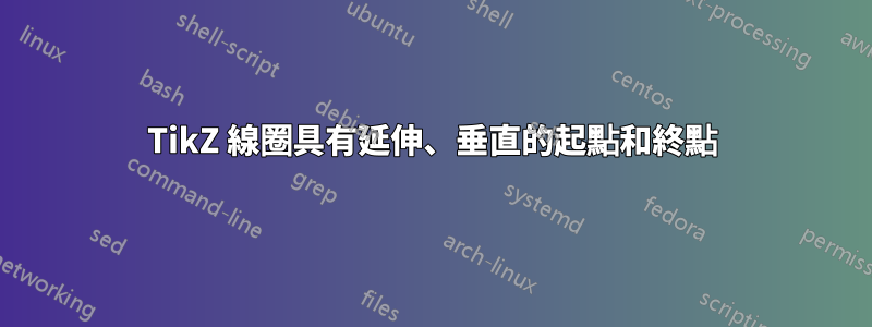 TikZ 線圈具有延伸、垂直的起點和終點
