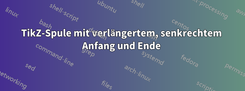 TikZ-Spule mit verlängertem, senkrechtem Anfang und Ende