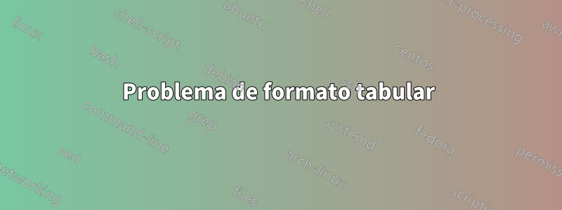 Problema de formato tabular