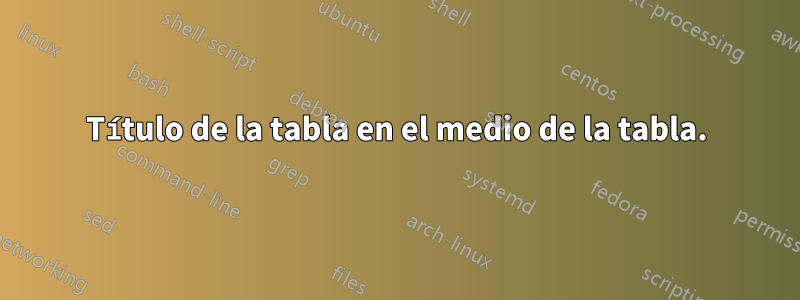 Título de la tabla en el medio de la tabla.