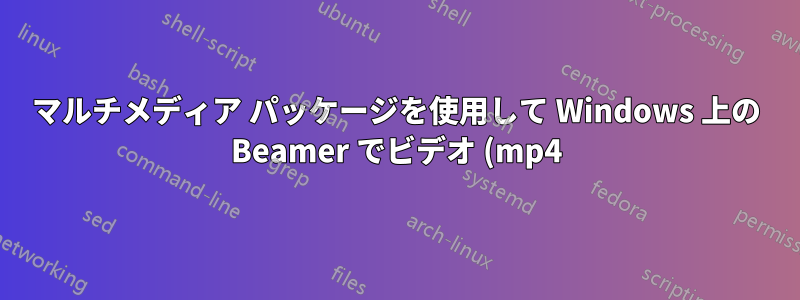 マルチメディア パッケージを使用して Windows 上の Beamer でビデオ (mp4) を読み込む
