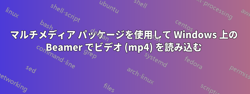 マルチメディア パッケージを使用して Windows 上の Beamer でビデオ (mp4) を読み込む