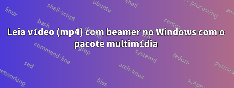 Leia vídeo (mp4) com beamer no Windows com o pacote multimídia