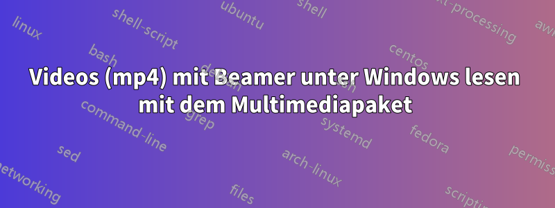 Videos (mp4) mit Beamer unter Windows lesen mit dem Multimediapaket