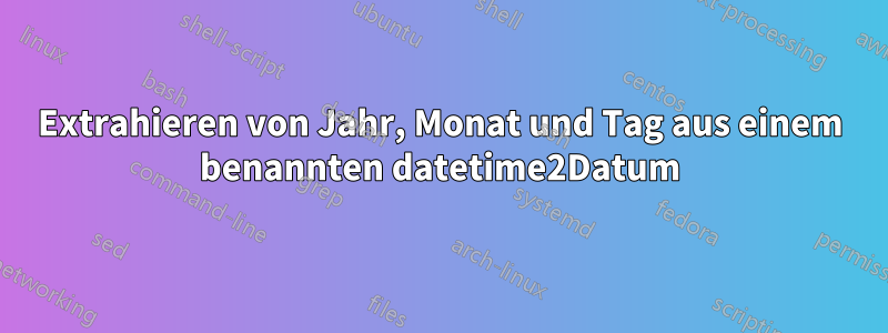 Extrahieren von Jahr, Monat und Tag aus einem benannten datetime2Datum