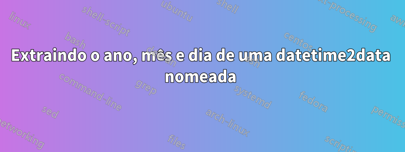 Extraindo o ano, mês e dia de uma datetime2data nomeada