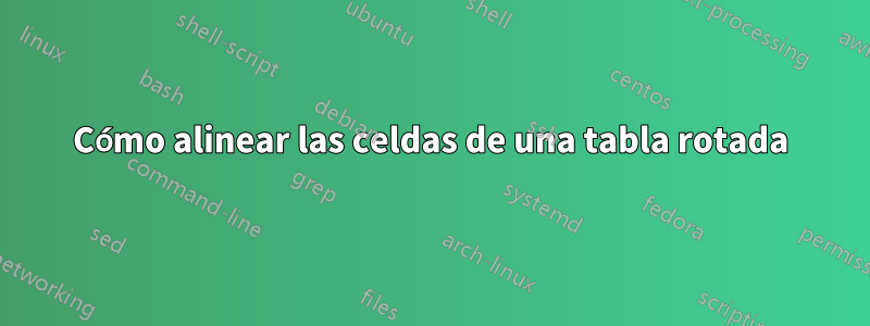 Cómo alinear las celdas de una tabla rotada