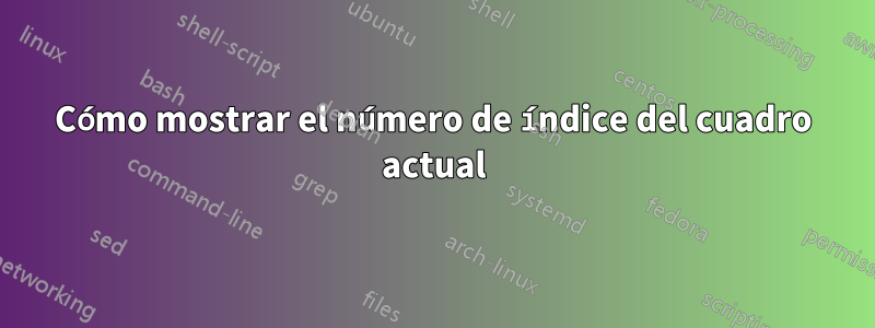 Cómo mostrar el número de índice del cuadro actual