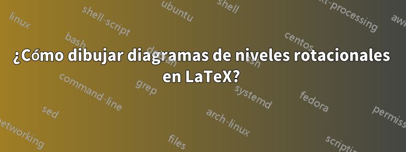 ¿Cómo dibujar diagramas de niveles rotacionales en LaTeX?