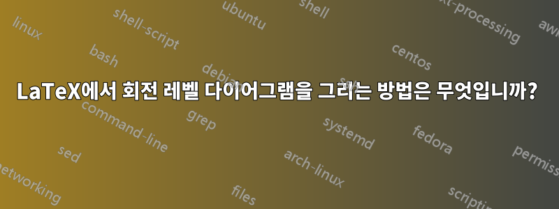 LaTeX에서 회전 레벨 다이어그램을 그리는 방법은 무엇입니까?