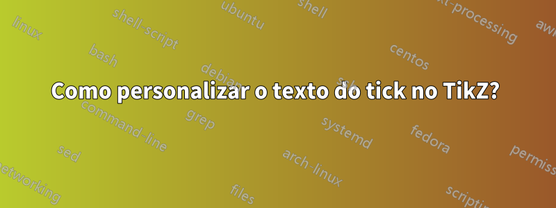 Como personalizar o texto do tick no TikZ?