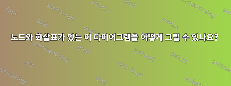 노드와 화살표가 있는 이 다이어그램을 어떻게 그릴 수 있나요?